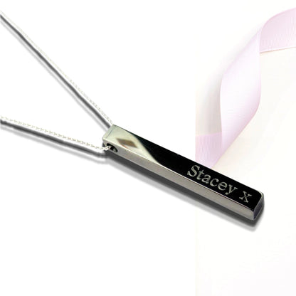 Personalised Wide Bar Engraved Necklace