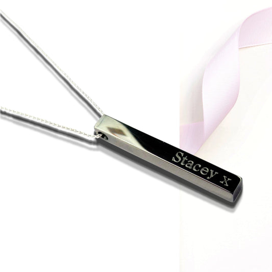 Personalised Wide Bar Engraved Necklace