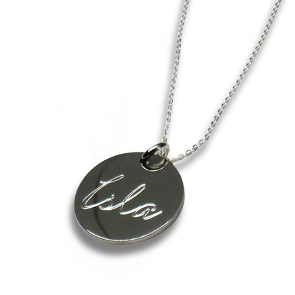 Personalised Script Engraved Name Necklace