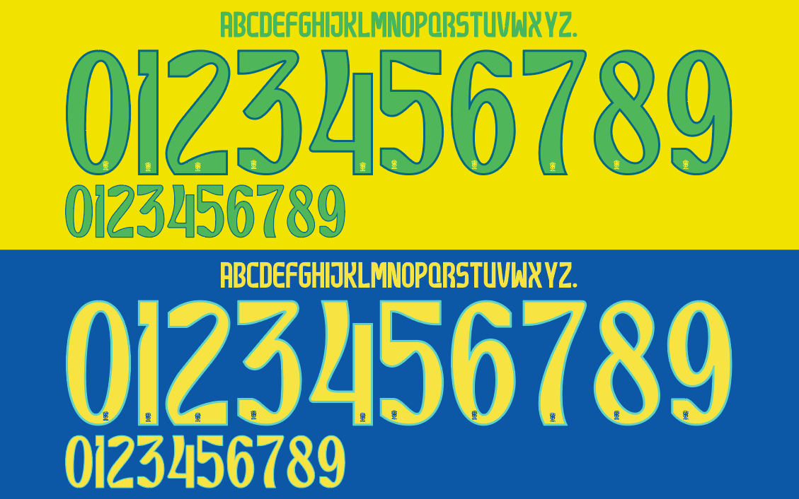 Brazil 2024 Football Nameset AI Vector File