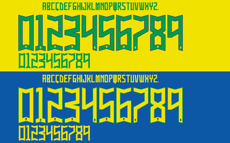 Brazil 2022 Football Nameset AI Vector File