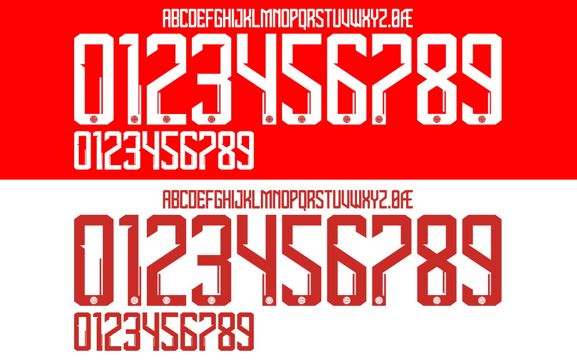 Denmark 2024 Football Nameset AI Vector File