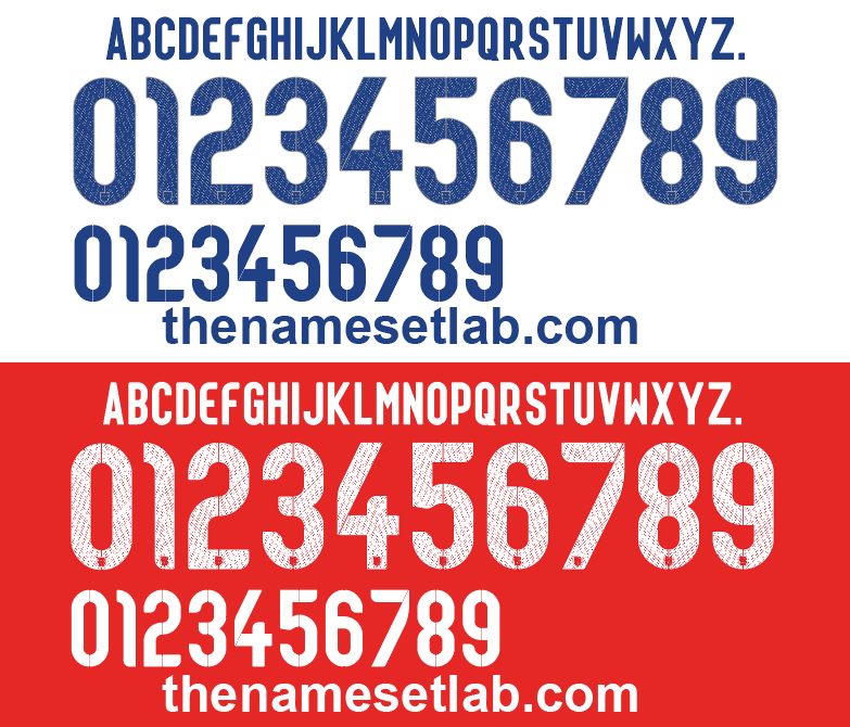 England 2014 Football Nameset AI Vector File