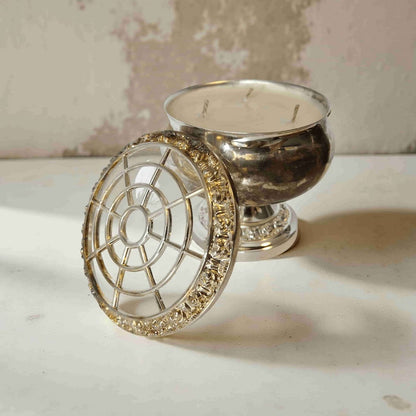 Ianthe Silver Rose Bowl Candle