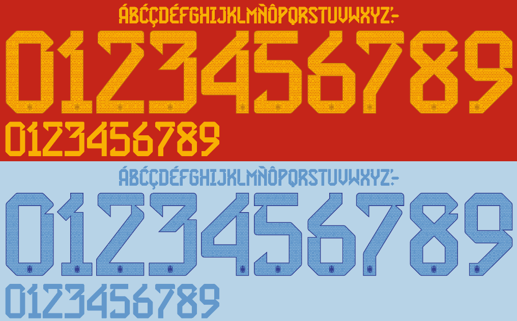 Spain 2022 Football Nameset AI Vector File