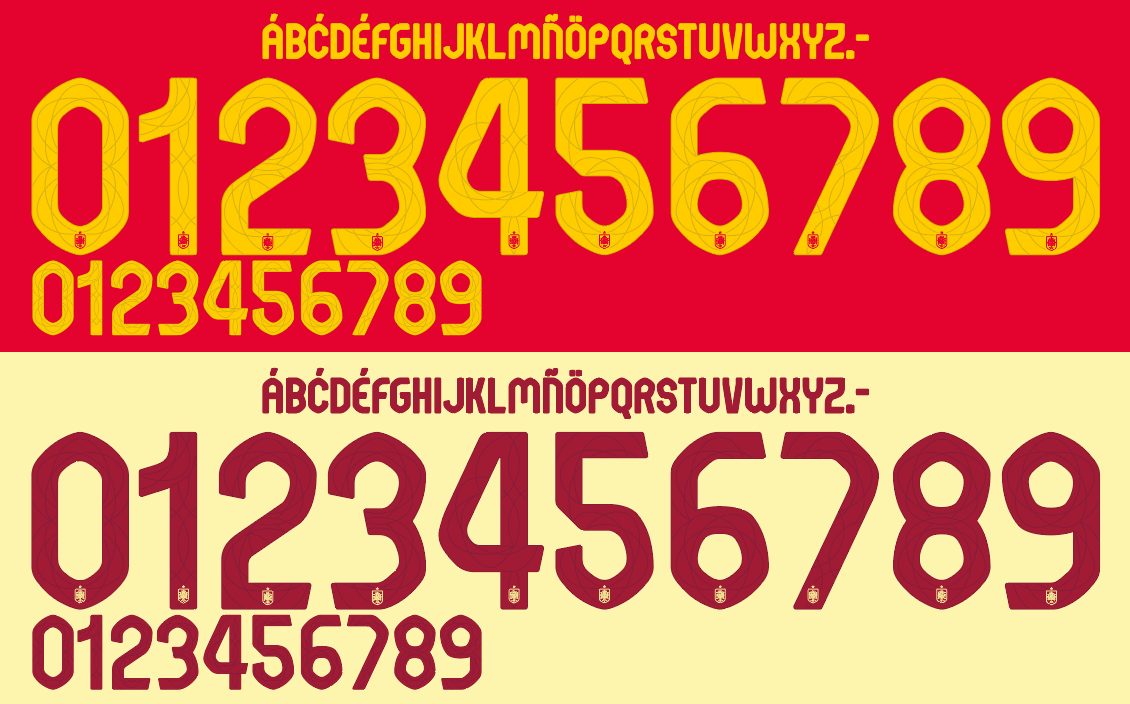 Spain 2024 Football Nameset AI Vector File