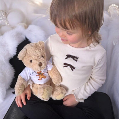 Personalised Luxury Teddy Bear | Born in 2026 Rainbow T-Shirt