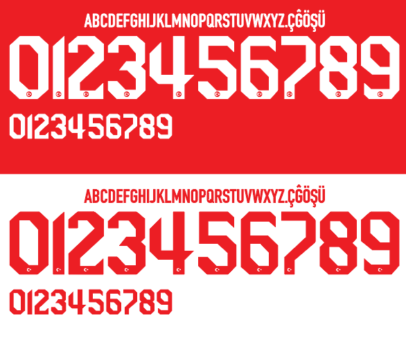 Turkey 2020 Football Nameset AI Vector File