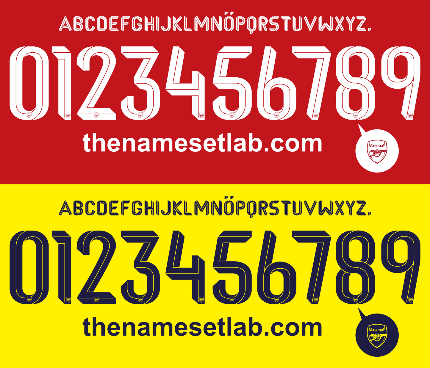 Arsenal 2019-2020  UEL / Cup Font Nameset AI Vector File