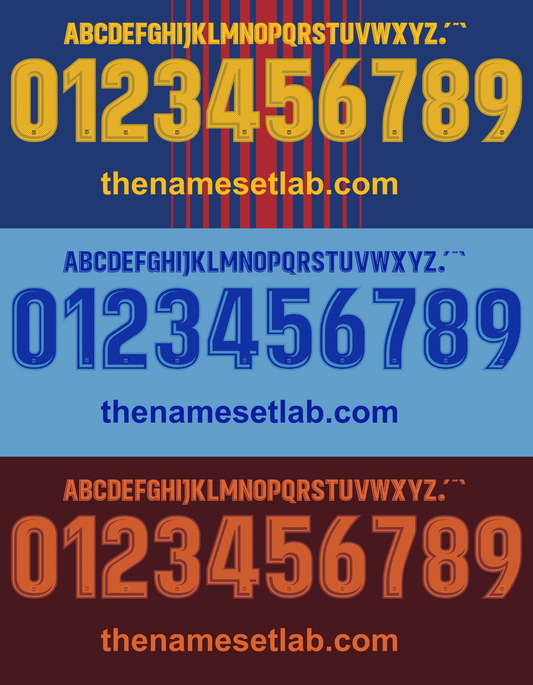 Barcelona 2017-2018 Cup Font Nameset AI Vector File