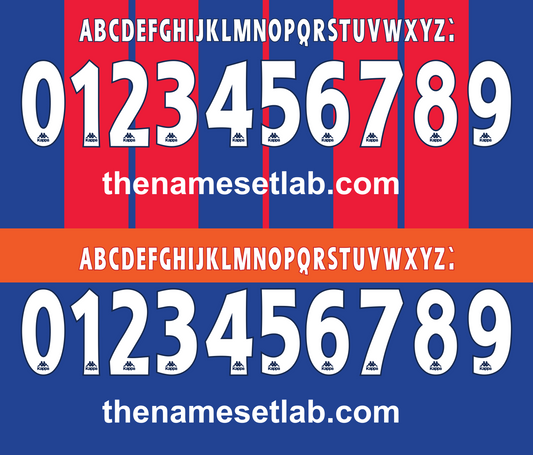 Barcelona 1997-1998 Nameset AI Vector File