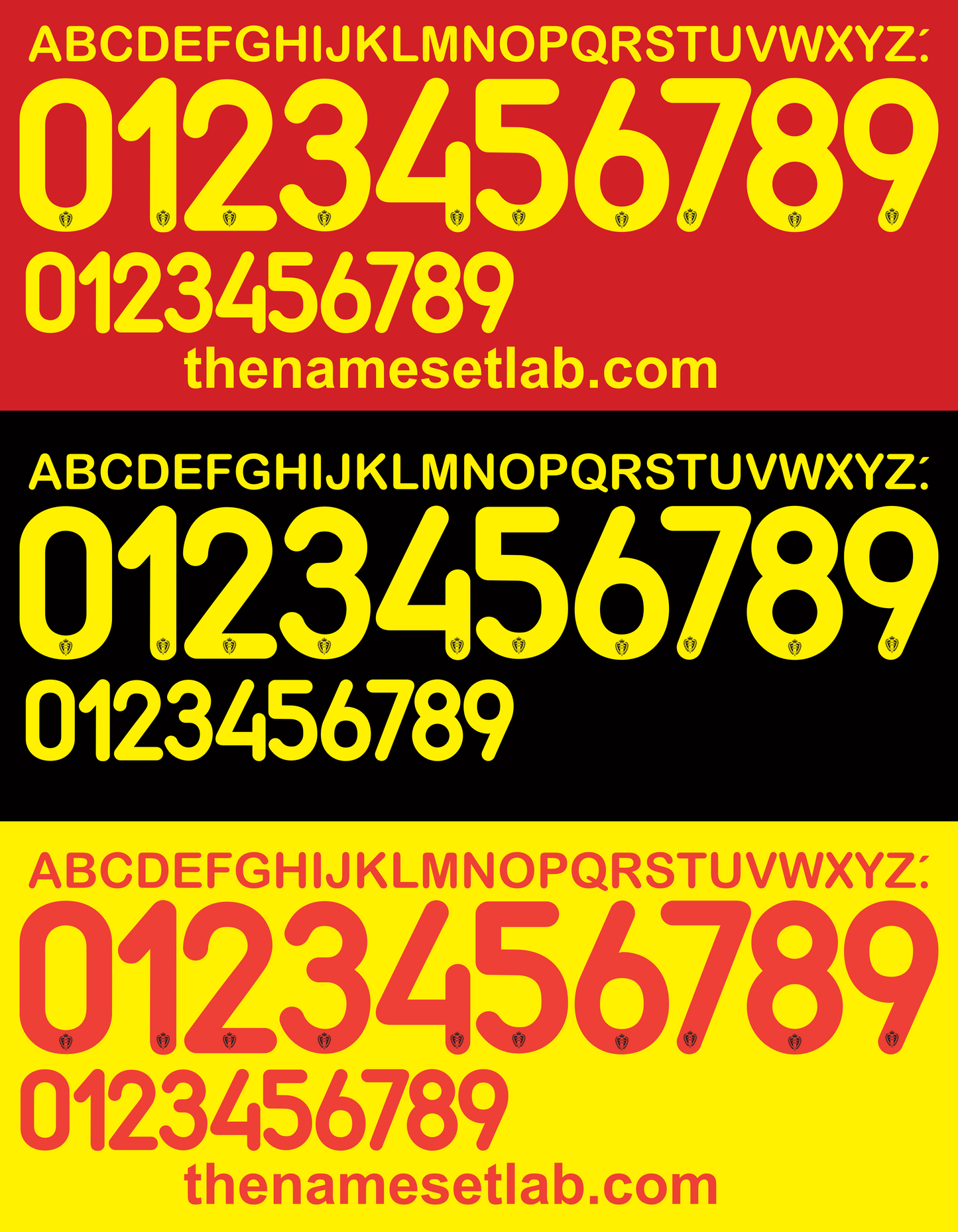Belgium WC14 Football Nameset AI Vector File