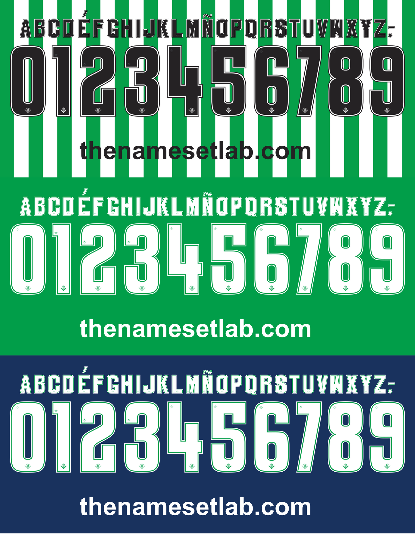 Betis 2012-2013 Nameset AI Vector File