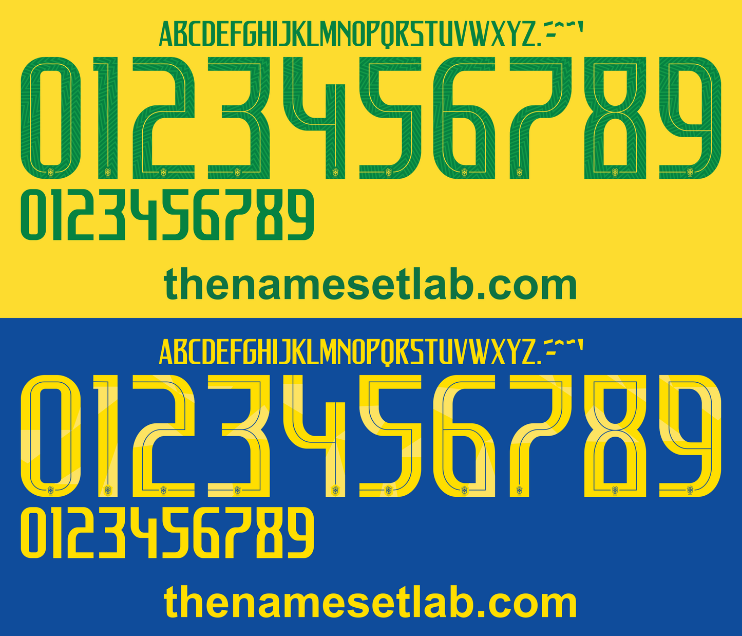 Brazil 2018 Football Nameset AI Vector File