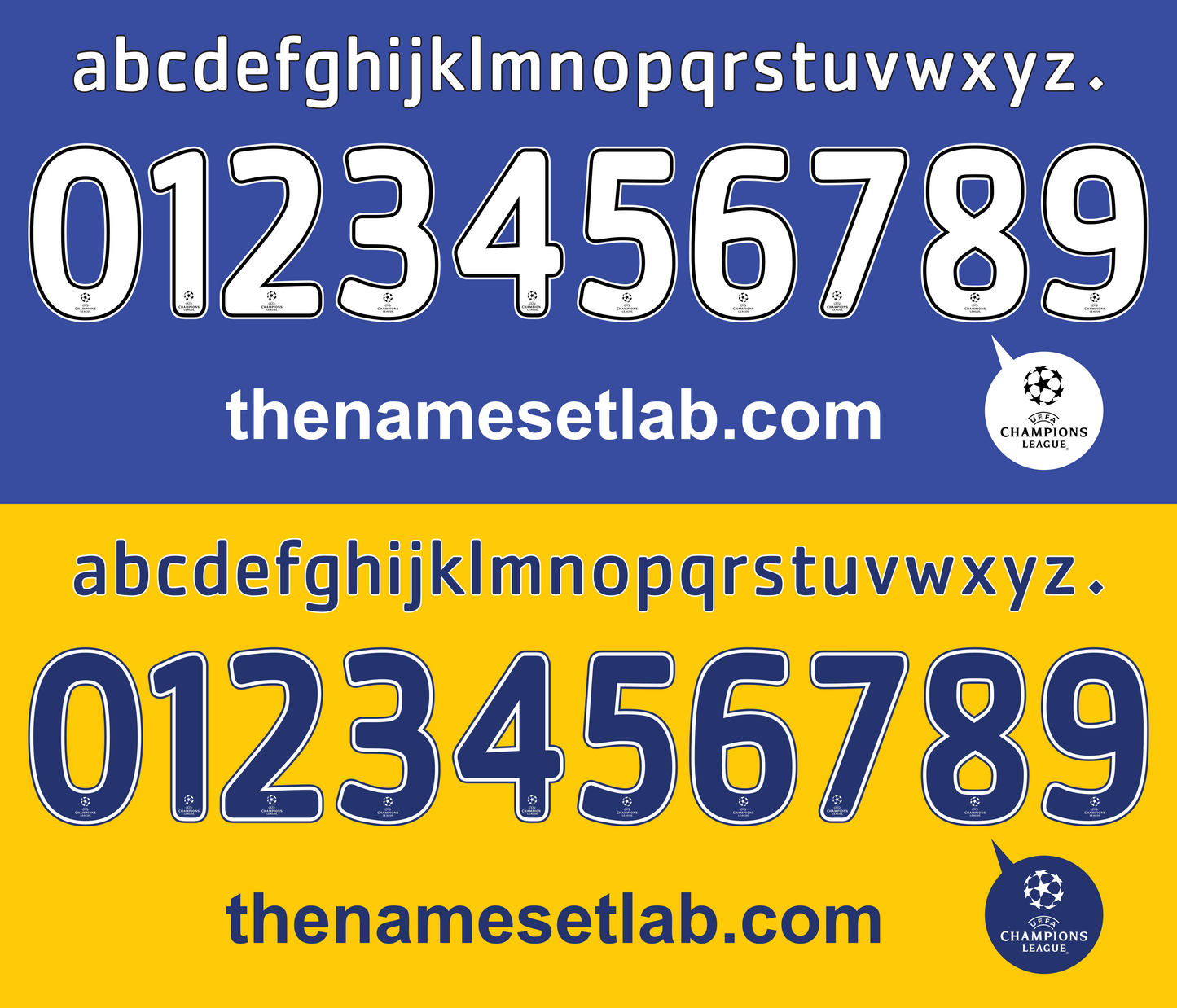 Chelsea 2008-2009 UCL / Cup Font Nameset AI Vector File