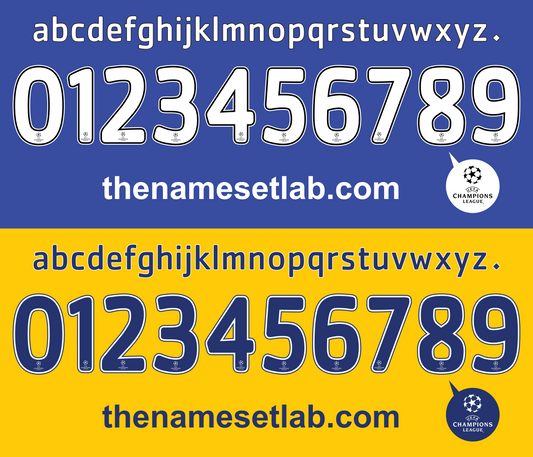 Chelsea 2008-2009 UCL / Cup Font Nameset AI Vector File