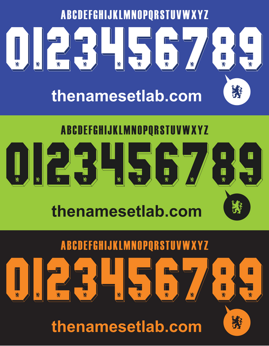 Chelsea 2010-2011 UCL / Cup Font Nameset AI Vector File