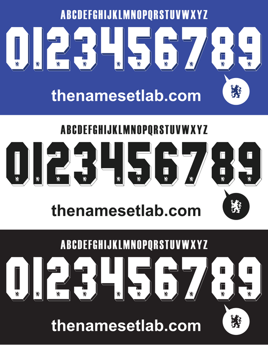 Chelsea 2011-2012 UCL / Cup Font Nameset AI Vector File
