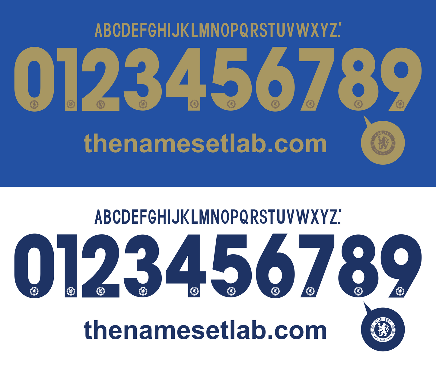 Chelsea 2012-2013 UCL / Cup Font Nameset AI Vector File