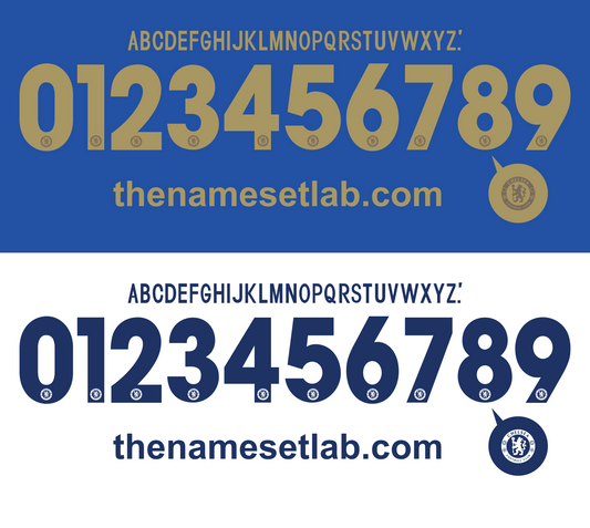 Chelsea 2012-2013 UCL / Cup Font Nameset AI Vector File