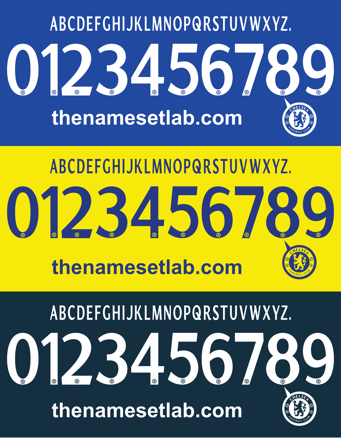 Chelsea 2014-2015 UCL / Cup Font Nameset AI Vector File