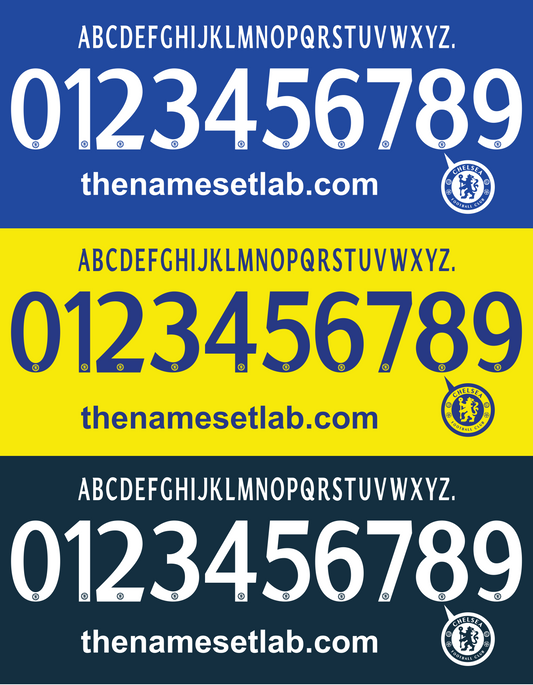 Chelsea 2014-2015 UCL / Cup Font Nameset AI Vector File
