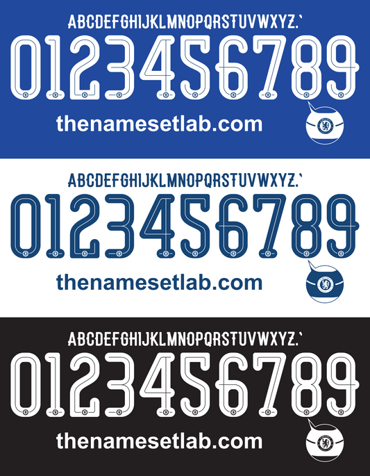 Chelsea 2015-2016 UCL / Cup Font Nameset AI Vector File