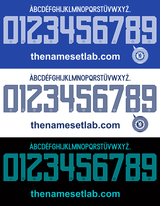 Chelsea 2017-2018 UCL / Cup Font Nameset AI Vector File