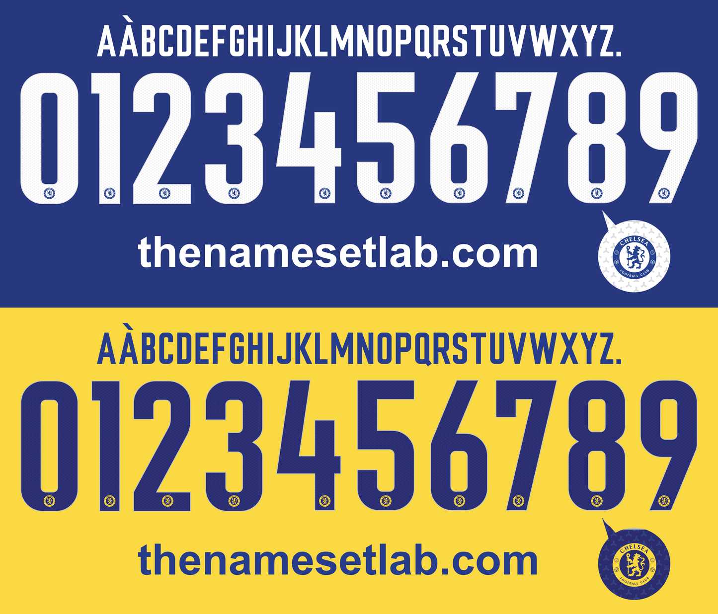 Chelsea 2018-2019 UCL / Cup Font Nameset AI Vector File