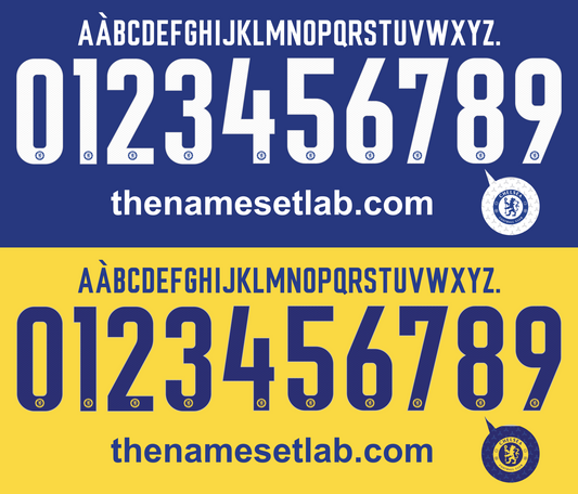 Chelsea 2018-2019 UCL / Cup Font Nameset AI Vector File