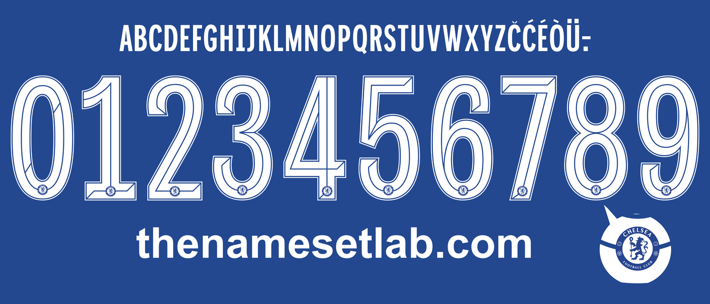 Chelsea 2019-2020 UCL / Cup Font Nameset AI Vector File