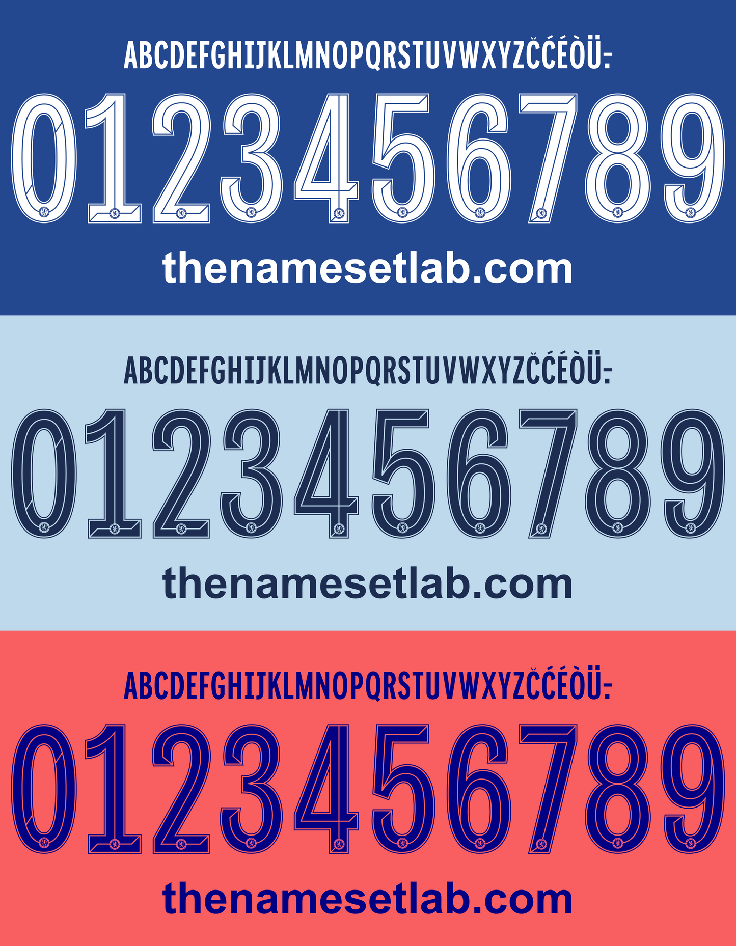 Chelsea 2020-2021 UCL / Cup Font Nameset AI Vector File