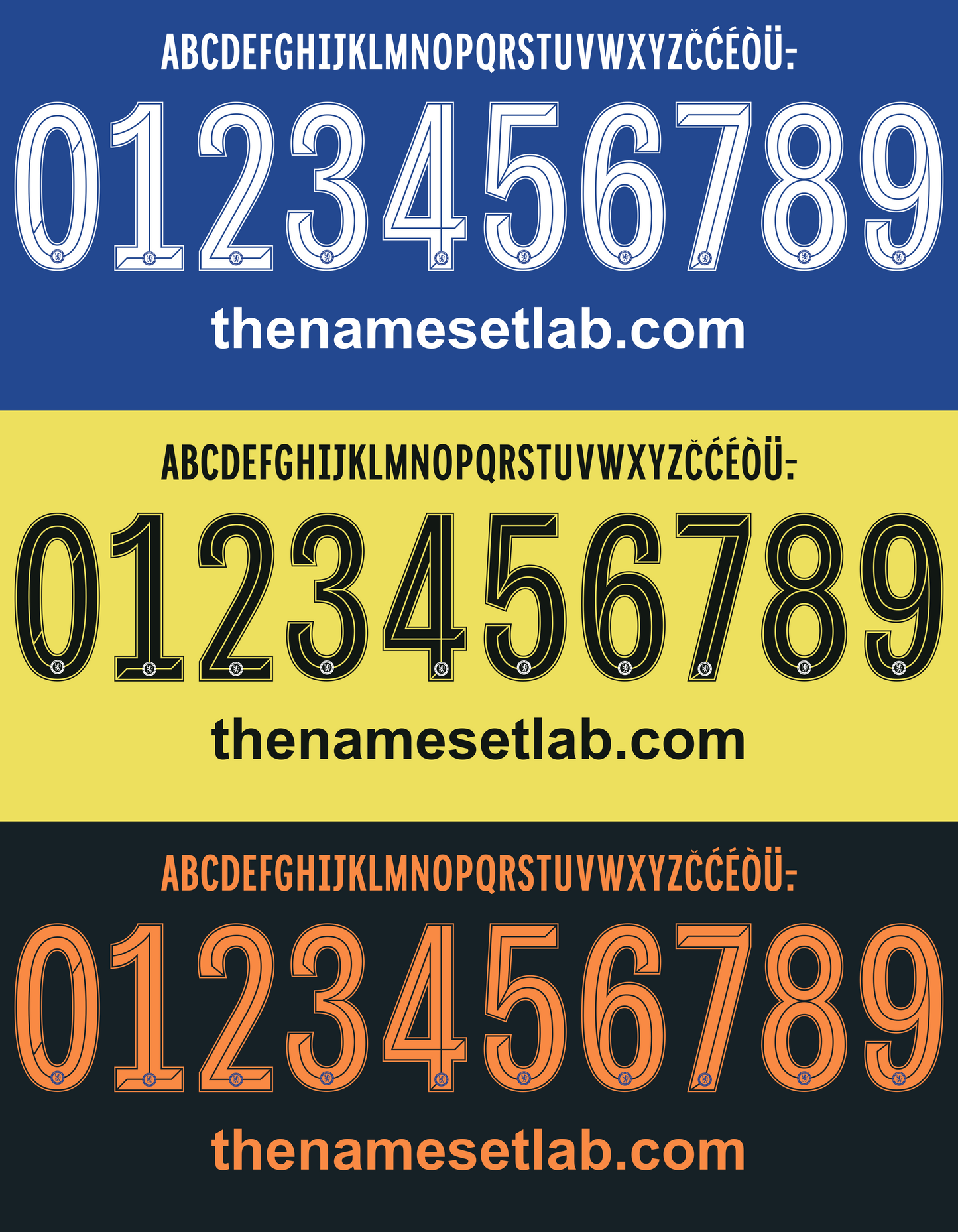 Chelsea 2021-2022 UCL / Cup Font Nameset AI Vector File
