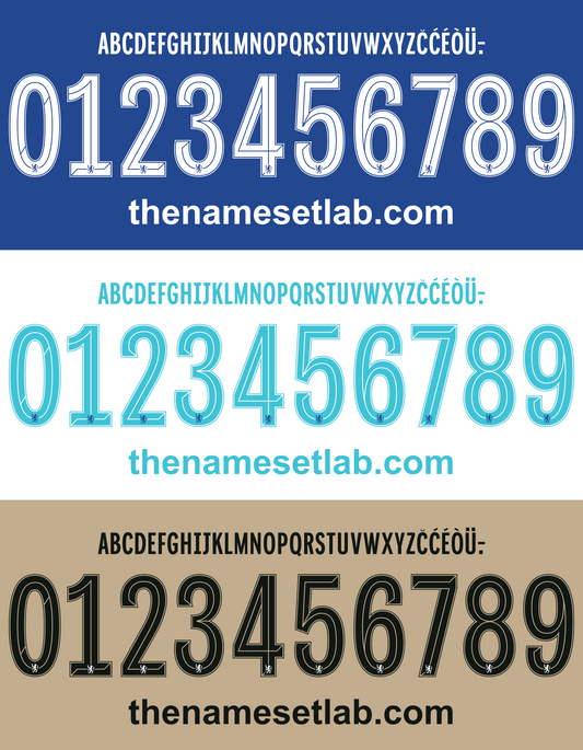 Chelsea 2022-2023 UCL / Cup Font Nameset AI Vector File