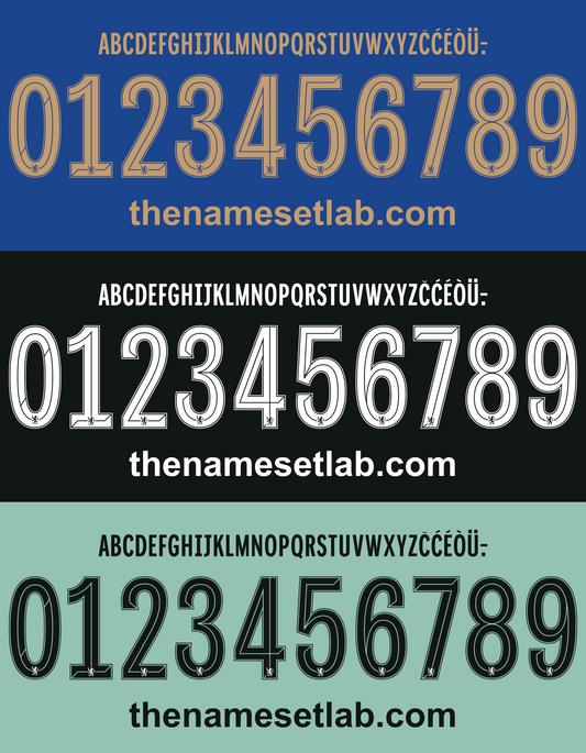 Chelsea 2023-2024 UCL / Cup Font Nameset AI Vector File