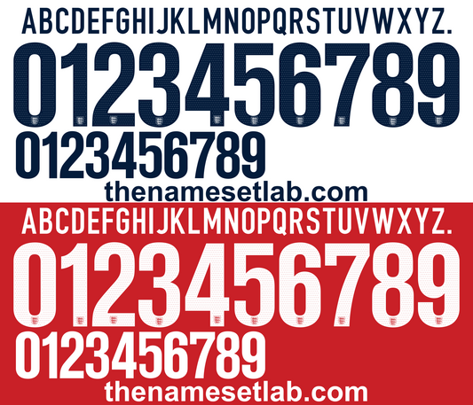 England 2013-2014 Football Nameset AI Vector File