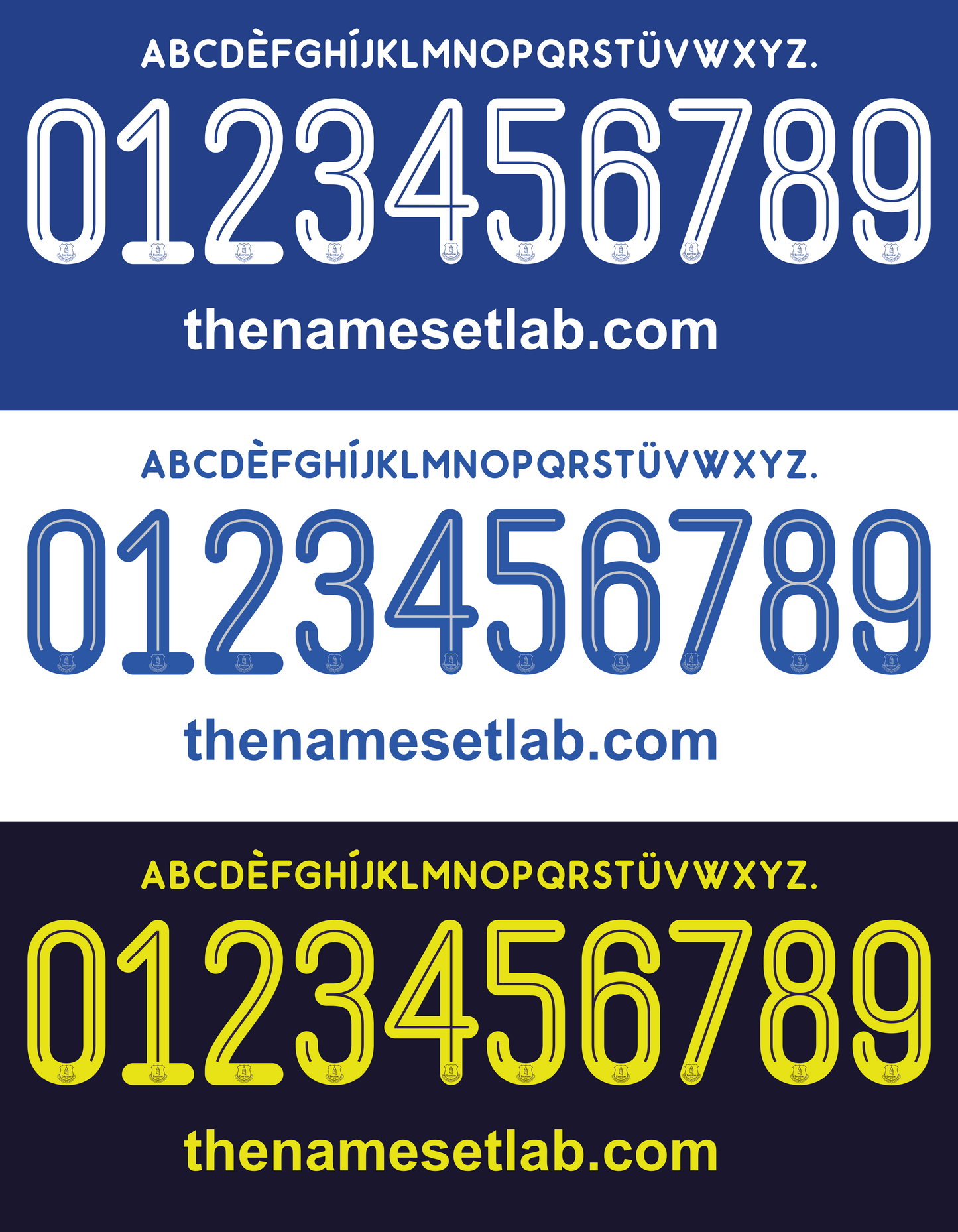 Everton 2017-2018 Nameset AI Vector File