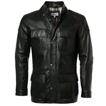 Men's Exclusive Black Leather Coat