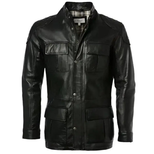 Men's Exclusive Black Leather Coat