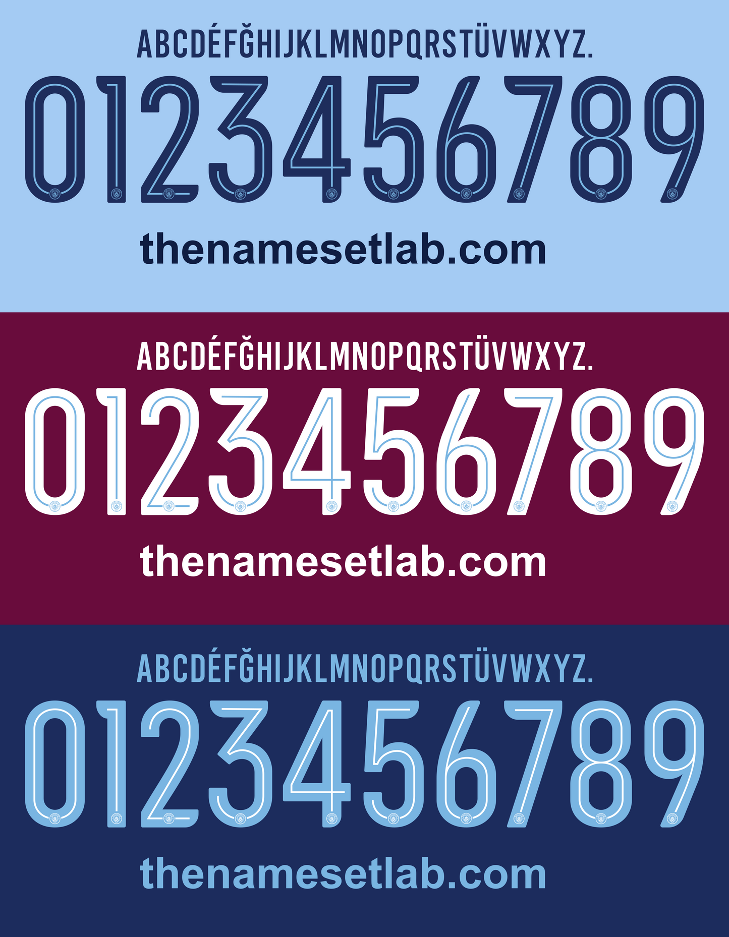 Manchester  City 17-18 UCL / Cup Font Nameset AI Vector File