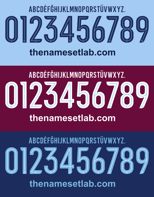 Manchester  City 17-18 UCL / Cup Font Nameset AI Vector File
