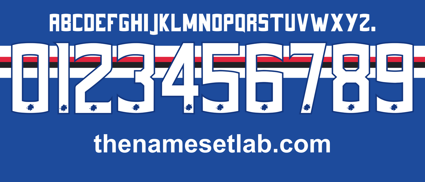 Sampdoria 2017-2018 Nameset AI Vector File