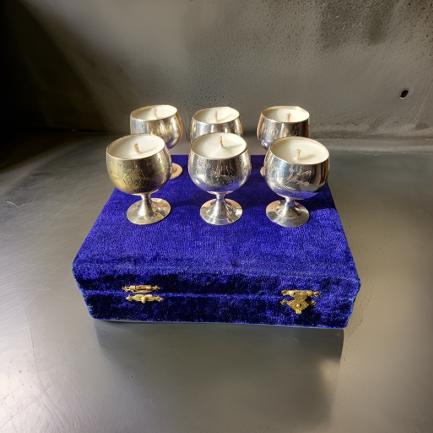 Repurposed Vintage Goblet Candles